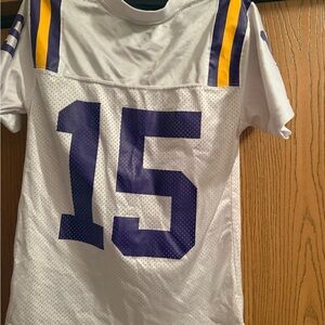 White and Purple Boy’s LSU Football Jersey